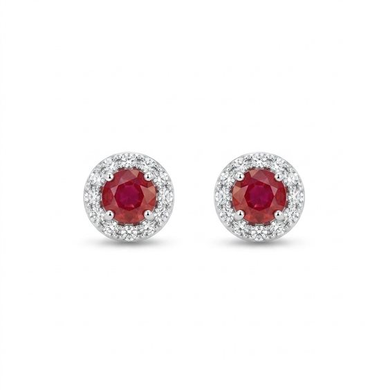Orecchini Galli Pietro Gioielli Donna in Oro Rubini+Diamanti 0.21 Ct 2307CR - 2307CR